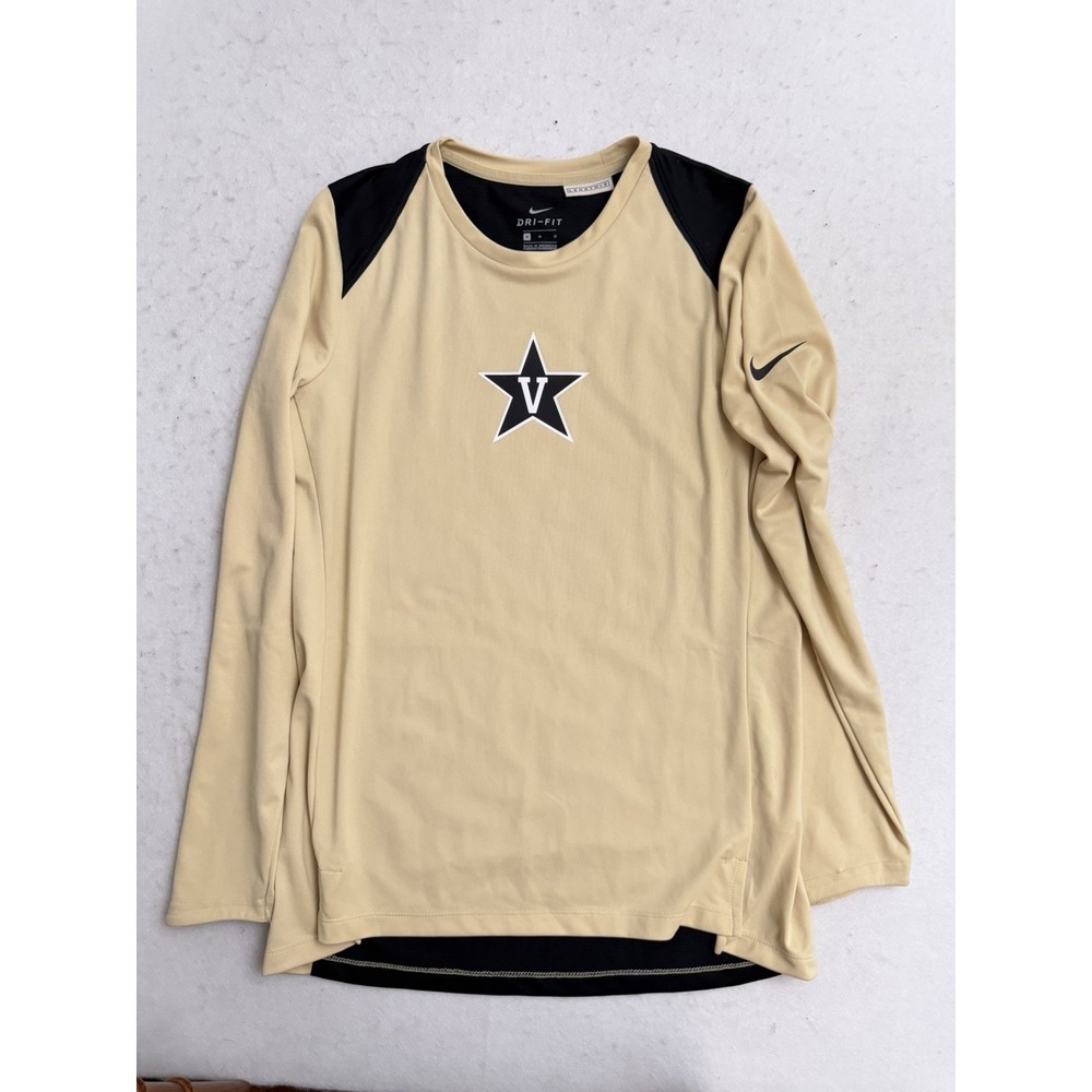 Team Issued Nike Vanderbilt Basketball Warm Up Shirt Men's M Gold RARE